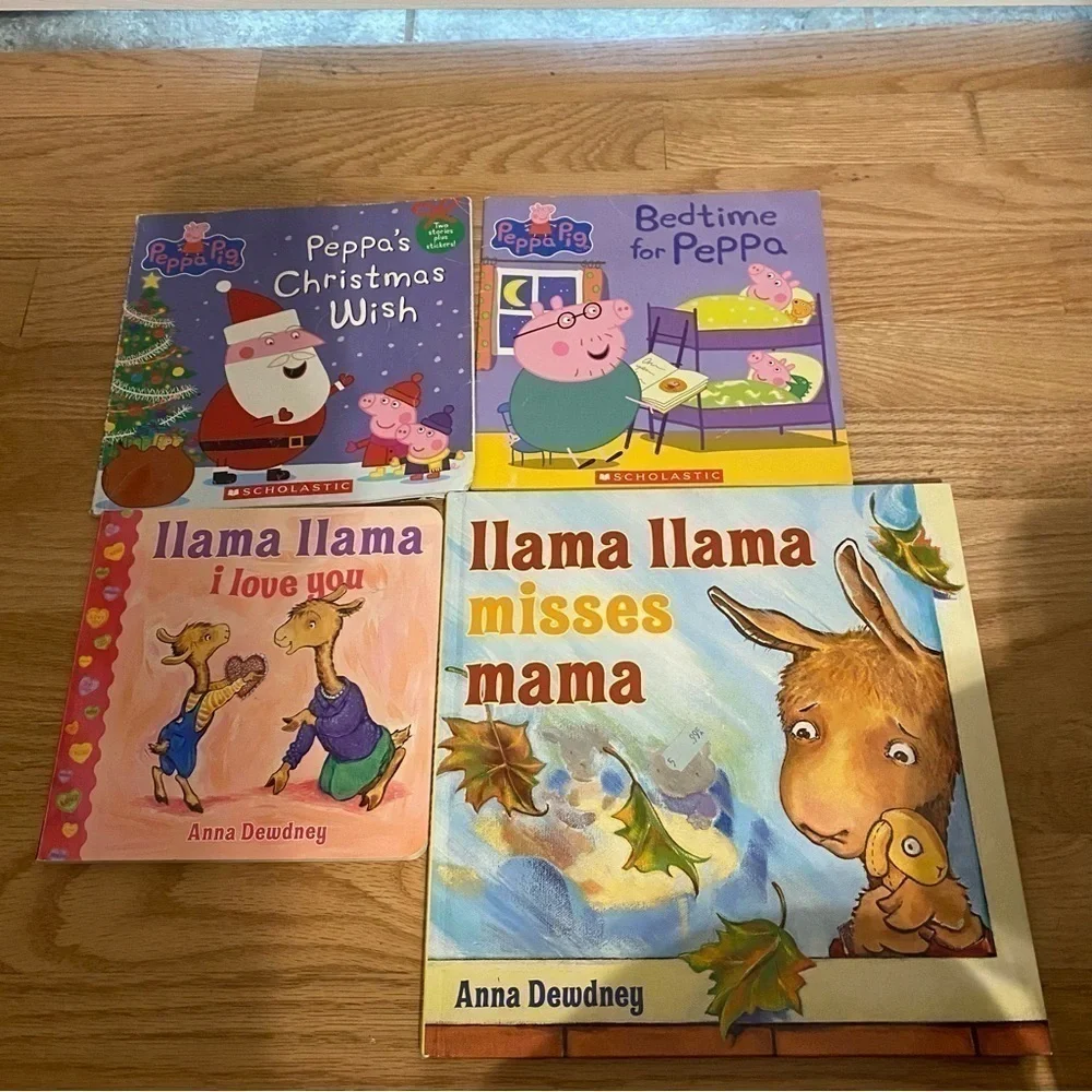 Peppa Pig Llama Llama Book Bundle Christmas Wish Bedtime for Peppa I Love You